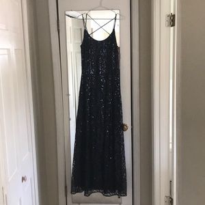 Navy sequin formal dress
